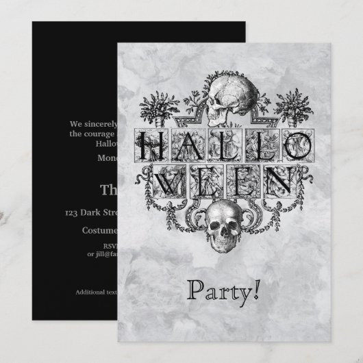 Vintage Halloween Kaart (Voorkant / Achterkant)