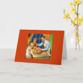 Vintage Halloween Kaart (Gele Bloem)