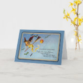 Vintage Halloween Kaart (Gele Bloem)