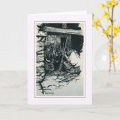 Vintage Halloween Kaart (Gele Bloem)