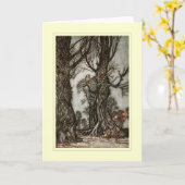 Vintage Halloween Kaart (Gele Bloem)