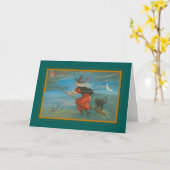 Vintage Halloween Kaart (Gele Bloem)