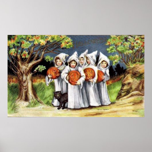 Vintage Halloween kinder feestdag poster (Voorkant)