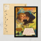 Vintage Halloween Kiss Briefkaart (Voorkant / Achterkant)