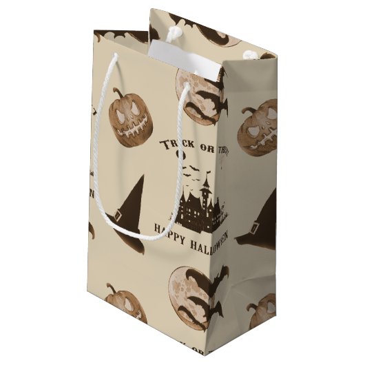 Vintage Halloween Klein Cadeauzakje (Achterkant Gekanteld)