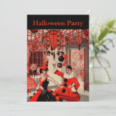 Vintage Halloween Kostuumfeest Kaart (Staand voorkant)