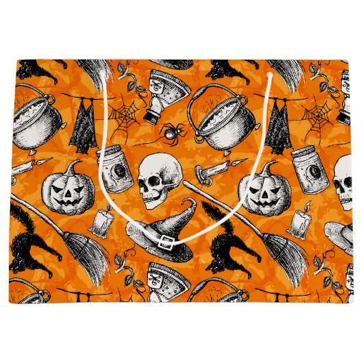 Vintage Halloween Large Cadeautasje (Voorkant)