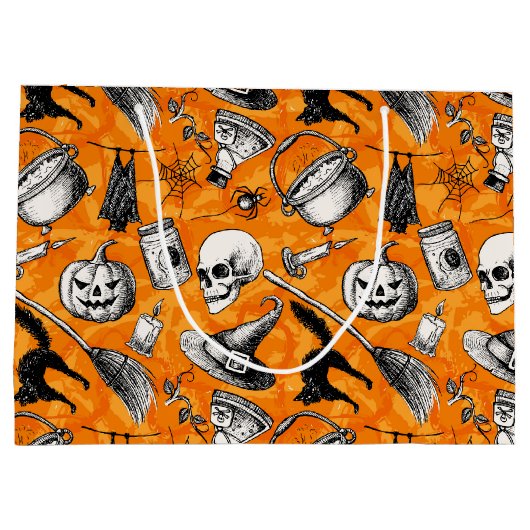 Vintage Halloween Large Cadeautasje (Achterkant)