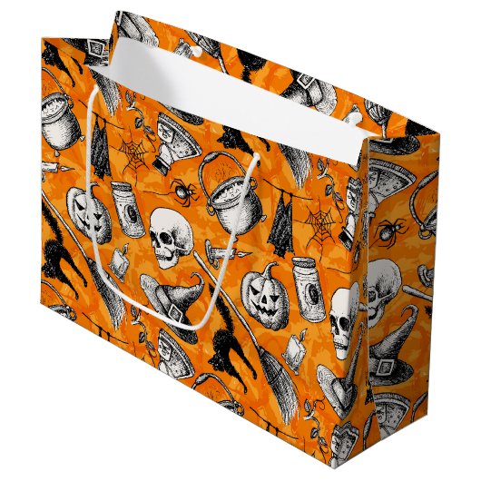 Vintage Halloween Large Cadeautasje (Voorkant Gekanteld)
