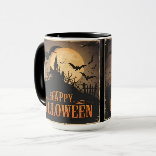 Vintage Halloween Mok (Voorkant links)