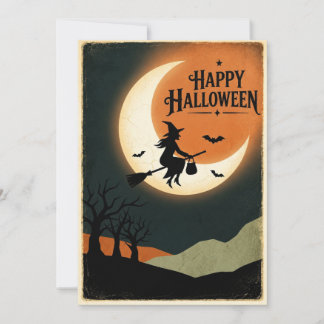Vintage Halloween Moon Kaart