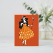 Vintage Halloween Moonlight Fairy Briefkaart (Staand voorkant)