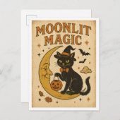 Vintage Halloween Moonlit Magic Briefkaart (Voorkant / Achterkant)