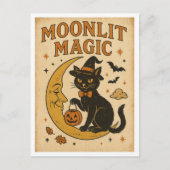 Vintage Halloween Moonlit Magic Briefkaart (Voorkant)