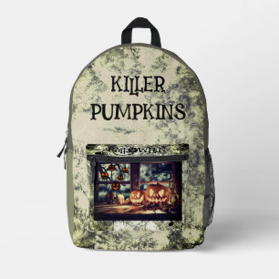 Vintage, Halloween. Moordenaar Pompoenen Gedrukt R Bedrukte Rugzak