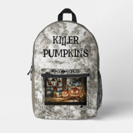 Vintage, Halloween. Moordenaar Pompoenen Gedrukt R Bedrukte Rugzak
