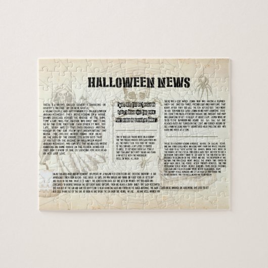 Vintage Halloween Newspaper Legpuzzel (Horizontaal)