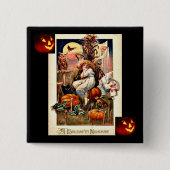 Vintage Halloween Nightmare Vierkante Button 5,1 Cm (Voorkant)