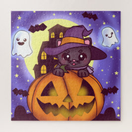 Vintage Halloween Oktober pomkin Cat Legpuzzel