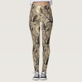 Vintage Halloween Owls & Moon Leggings (Voorkant)