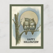 Vintage Halloween Pair van Eigenaars Sitting Night Briefkaart (Voorkant)