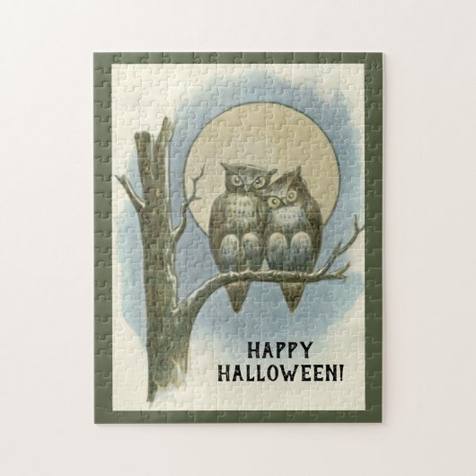Vintage Halloween Pair van Eigenaars Sitting Night Legpuzzel (Verticaal)