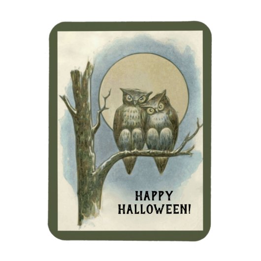 Vintage Halloween Pair van Eigenaars Sitting Night Magneet (Verticaal)