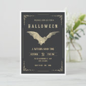 Vintage Halloween Party Flyer Template Kaart (Staand voorkant)