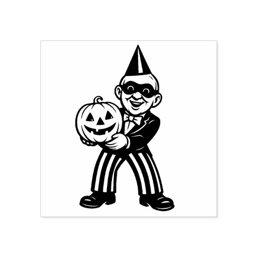 Vintage Halloween Party Man Rubber Stamp Rubberstempel (Afrduk)
