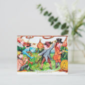 vintage Halloween party spooky Feestdagenkaart (Staand voorkant)