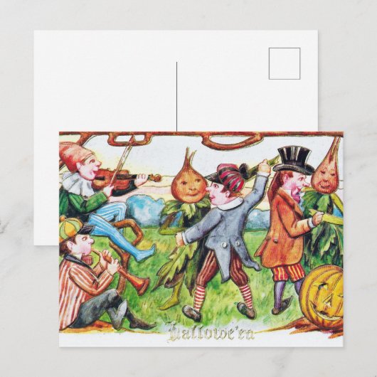 vintage Halloween party spooky Feestdagenkaart (Voorkant / Achterkant)