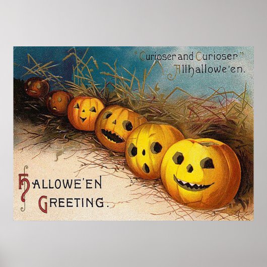 Vintage Halloween pomkin Holiday poster (Voorkant)