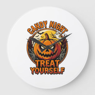 Vintage Halloween Pompoen Verwennende T-shirt_1 Grote Klok