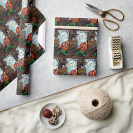 Vintage Halloween-pompoenpartij Cadeaupapier