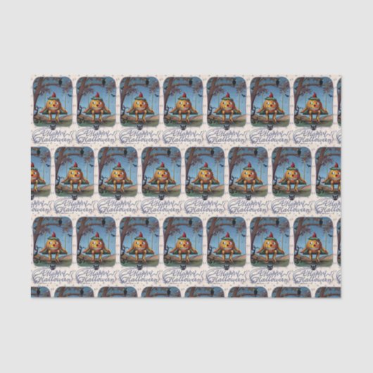 Vintage Halloween-pompoenpartijweefsel Tissuepapier (Voorkant)