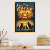 Vintage Halloween Poster (Keuken)