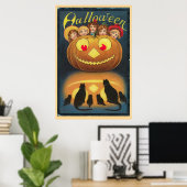 Vintage Halloween Poster (Thuiskantoor)