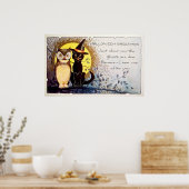 Vintage Halloween poster met zwarte kattendeklaag (Keuken)