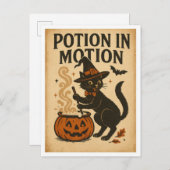 Vintage Halloween Potion in Motion Briefkaart (Voorkant / Achterkant)