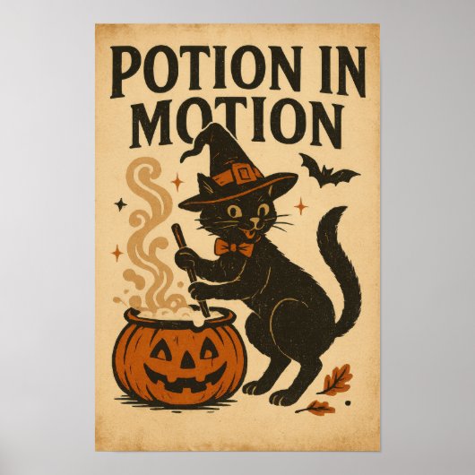 Vintage Halloween Potion in Motion Poster (Voorkant)