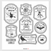 Vintage Halloween Potion Label Set (Vel)