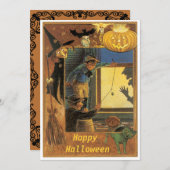 Vintage Halloween Pranksters Halloween Kaart (Voorkant / Achterkant)