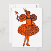 Vintage Halloween Pumpkin Fairy Briefkaart (Voorkant / Achterkant)