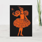Vintage Halloween Pumpkin Fairy Kaart (Voorkant)