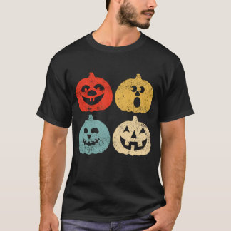 Vintage Halloween Pumpkin Funny Retro T-shirt