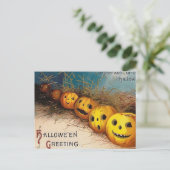 Vintage Halloween pumpkin Holiday postcard Feestdagenkaart (Staand voorkant)