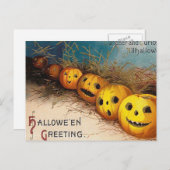 Vintage Halloween pumpkin Holiday postcard Feestdagenkaart (Voorkant / Achterkant)