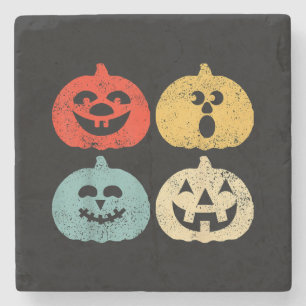 Vintage Halloween Pumpkin Vrouwen, Mannen, Kindere Stenen Onderzetter