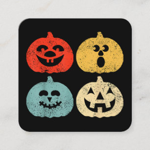 Vintage Halloween Pumpkin Vrouwen, Mannen, Kindere Vierkante Visitekaartje
