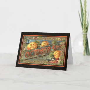 Vintage Halloween Pumpkins Kaart